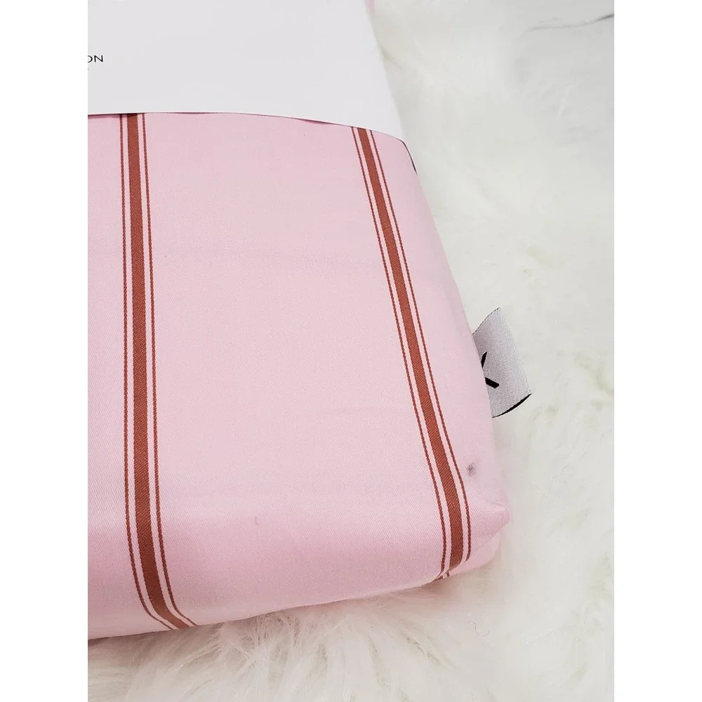 NEW Hommey 100% Organic Cotton ROSE Striped King Size Fitted Sheet